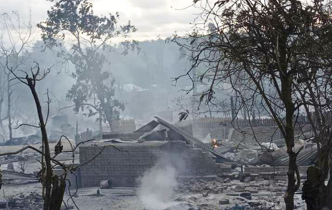 Myanmar Junta Troops Set Ablaze Village After Clashing, Locals Say