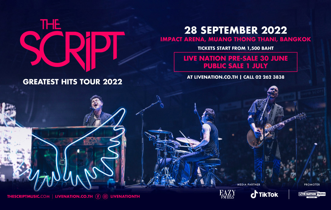 The Script Greatest Hits Tour Bangkok Tickets Now on Sale