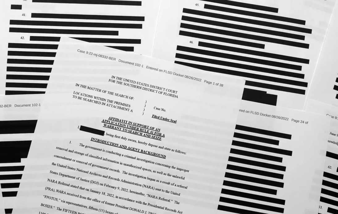 US Department of Justice Releases Affidavit on Trump Mar-a-Lago Raid
