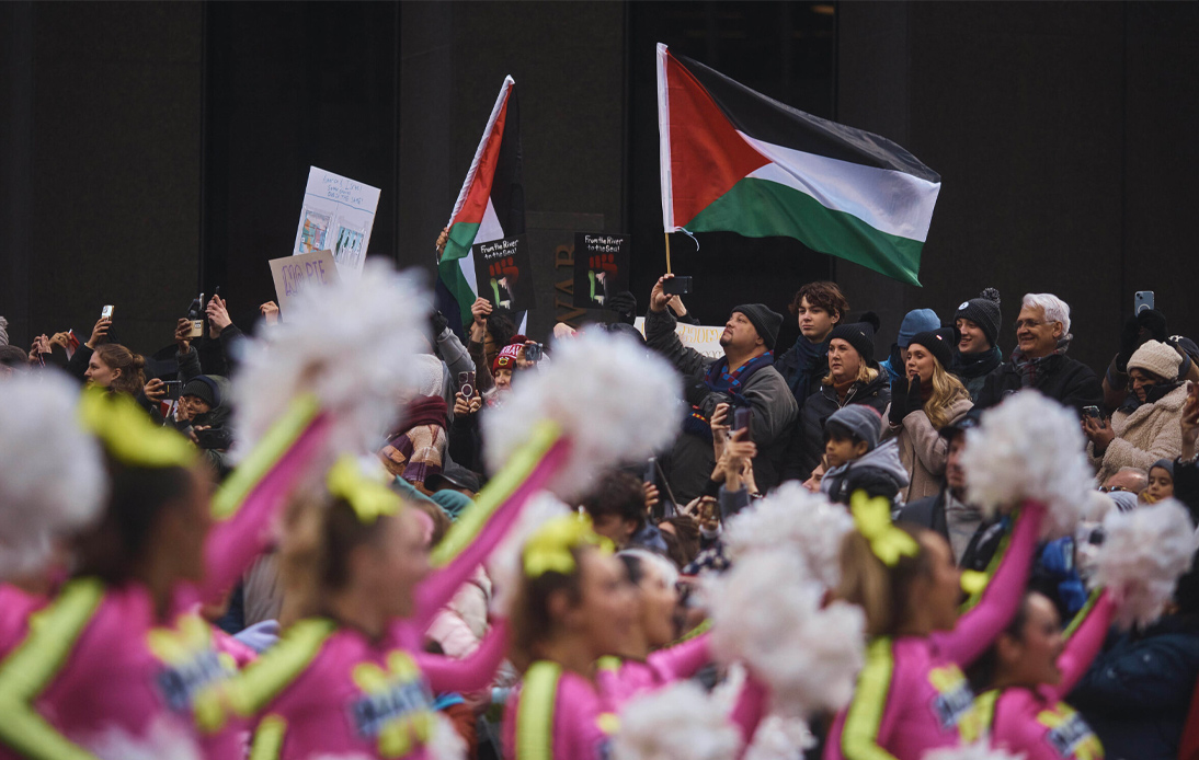 Palestinian Supporters Disrupt Macy’s Thanksgiving Day Parade